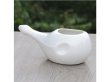 Ceramic Neti Pot without Handle for Sinus Control White Color